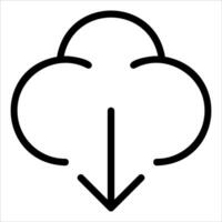 A cloud with an arrow pointing down vector
