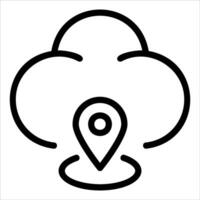 Cloud icon with pin location marker vector