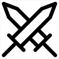 Two crossed swords icon on a white background vector