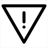 A black and white triangle with an exclamation mark vector