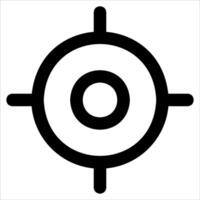 A black and white icon of a target vector