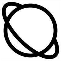 A black and white image of a planet with a ring around it vector