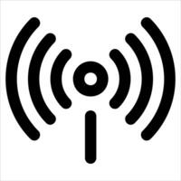 A black and white symbol of a wifi signal vector