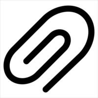 A black and white image of a paper clip vector