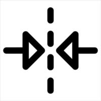 A black and white icon of a cross with two arrows vector