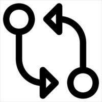 A black and white icon of two arrows vector