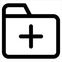 A folder with a plus sign on it vector