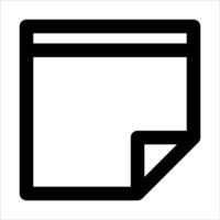 A black and white icon of a paper document vector