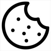 A black and white cookie icon vector