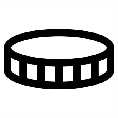 A black and white image of a ring