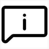 An icon of a speech bubble with the word i vector