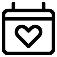 A calendar with a heart in the center vector