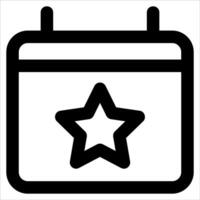 A calendar with a star on it vector
