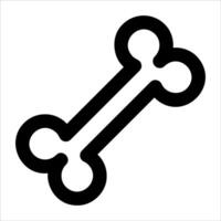 A black and white bone icon on a white background vector