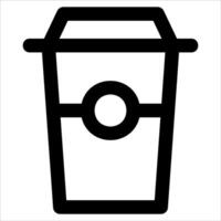 A black and white icon of a coffee cup vector
