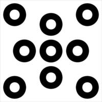 A black and white image of circles with different sizes vector