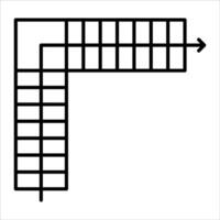 A diagram of a stairway with a line going up and down vector