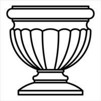 An outline of a vase with a flower on top vector