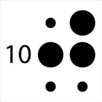 A black and white image of a circle with the number 10 vector