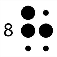 A black and white image of a circle with eight dots vector