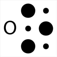 A black and white image of a circle with four dots vector