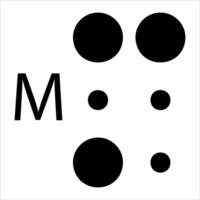 The letter m is shown with four dots vector