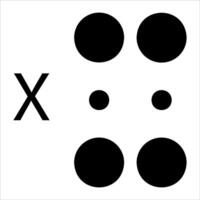 A black and white image of four dots and a x vector
