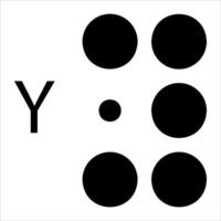 The letter y is shown in a circle with four dots vector