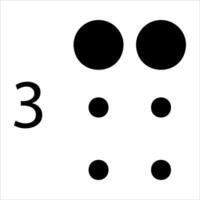 A black and white image of three dots vector