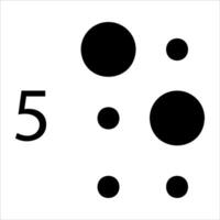 A black and white image of five dots vector