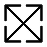 A square with two arrows pointing in different directions vector