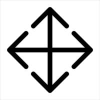 A black and white square with four arrows vector