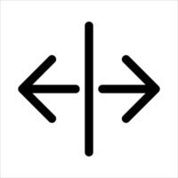 A black and white arrow pointing in opposite directions vector