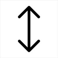 An arrow pointing down and an arrow pointing up vector