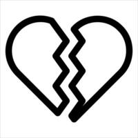 A broken heart icon on a white background vector