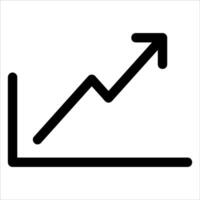 A graph line with an upward arrow vector