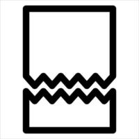 A black and white icon of a box with a wave vector