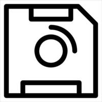 A black and white image of a floppy disk vector