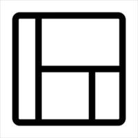 A black and white square icon with a square in it vector