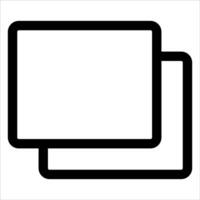 A black and white icon of two monitors vector