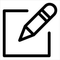 A black and white icon of a pen and a check box vector