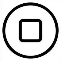 A black and white square icon in a circle vector