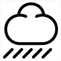 A black and white icon of a cloud with rain vector