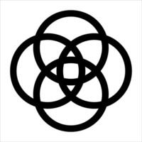 The symbol for the four elements is shown in black and white vector