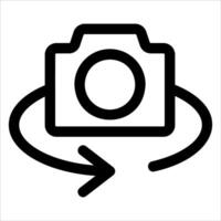 A camera with a circle around it vector