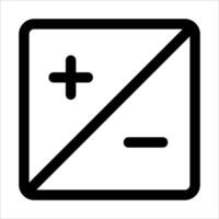 A black and white icon of a calculator vector