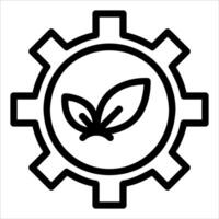 A gearwheel with a leaf inside it vector