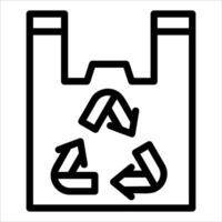 A black and white image of a recycling bag vector