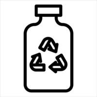 A bottle with a recycling symbol inside vector