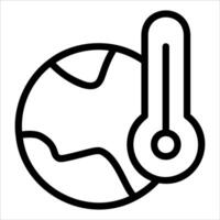 A thermometer and globe icon on a white background vector